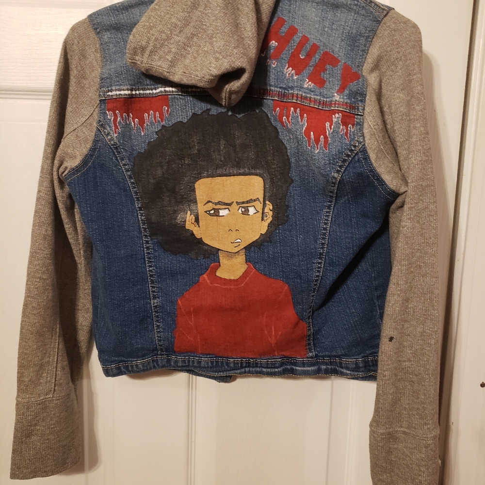 Hand painted by my daughter blue jean jacket